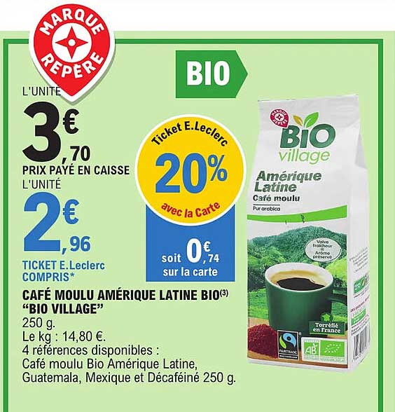 café moulu amérique latine bio "bio village"