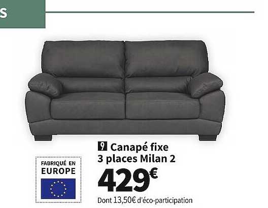 Canapé Fixe 3 Places Milan 2
