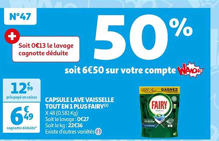 capsule lave vaisselle tout en 1 plus fairy