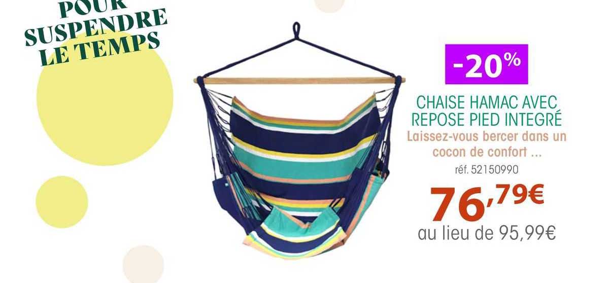 chaise hamac avec repose pied intégré