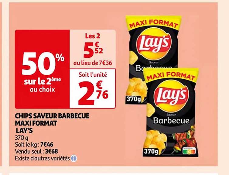 chips saveur barbecue maxi format lay's