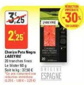 chorizo pata negra labeyrie