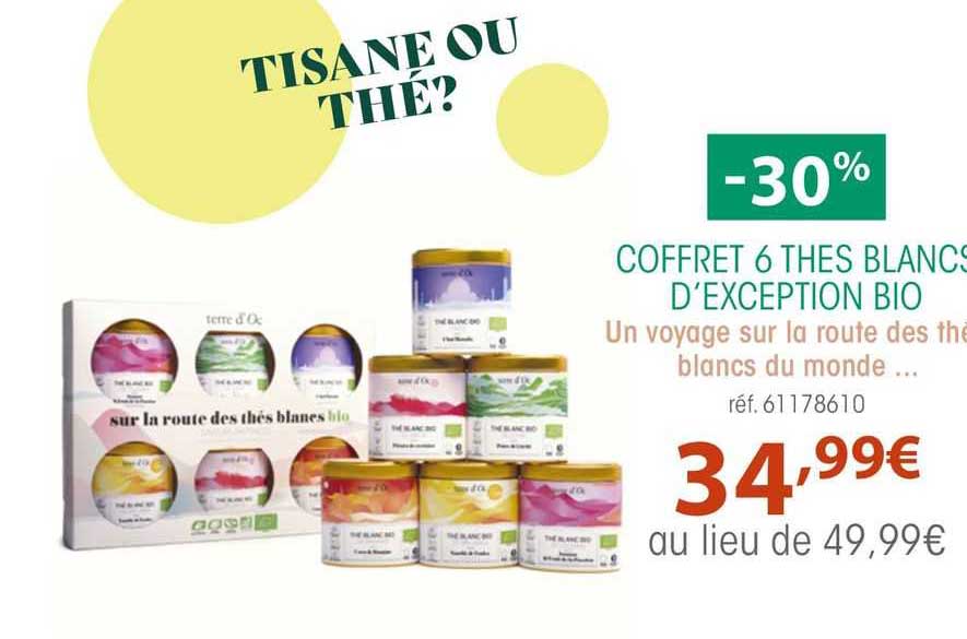 coffret 6 thés blancs d'exception bio