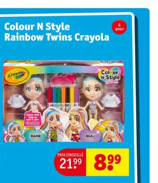 colour n style rainbow twins crayola