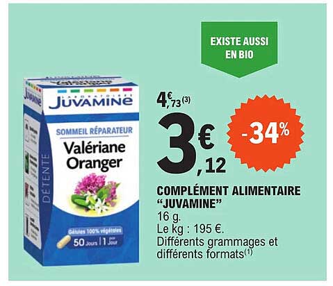 complément alimentaire "juvamine"