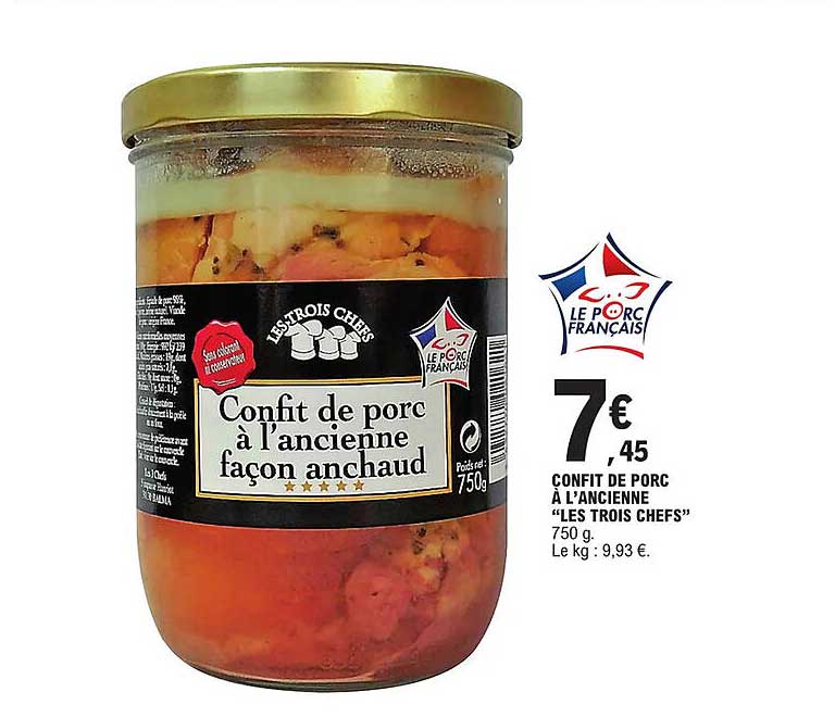 confit de porc à l'ancienne "les trois chefs"