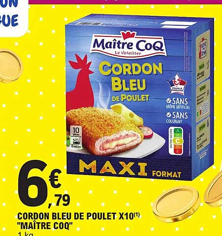 cordon bleu de poulet x10 "maître coq"