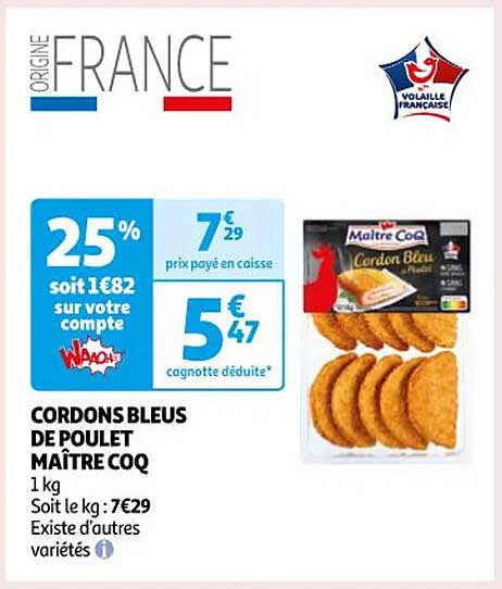 cordons bleus de poulet maître coq