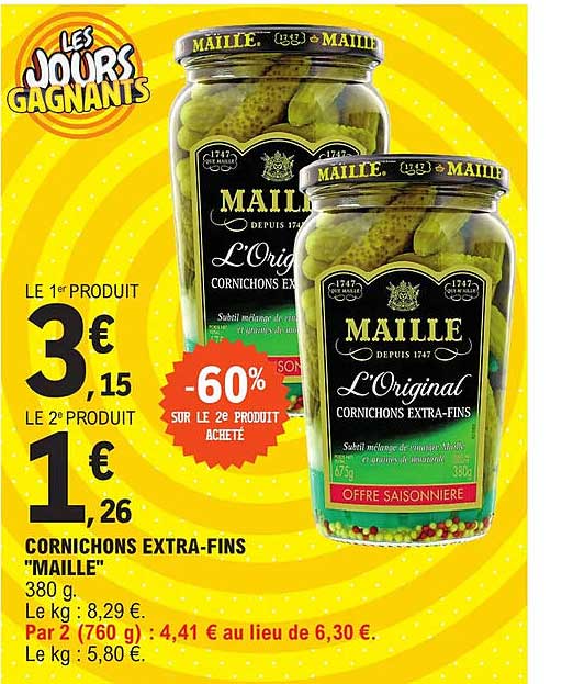 cornichons extra-fins "maille"