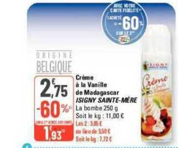 Crème à La Vanille De Madagascar Isigny Sainte-mère