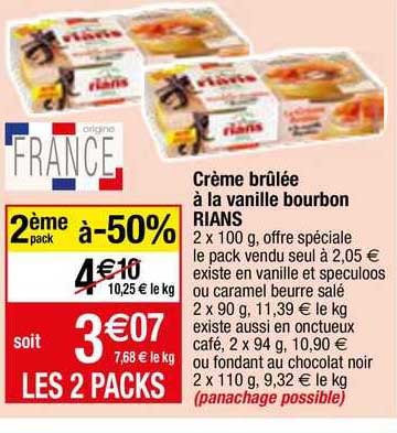 crème brûlée à la vanille bourbon rians