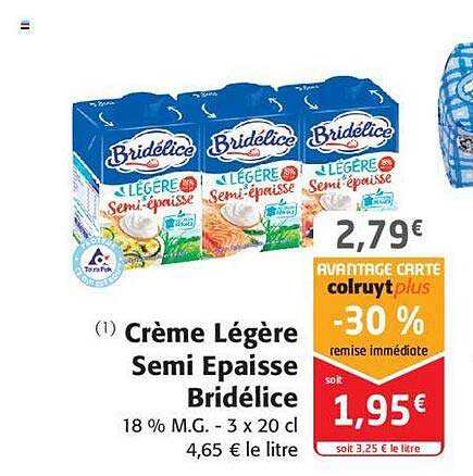 crème légère semi epaisse bridélice