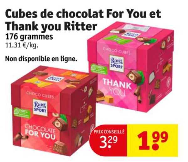 cubes de chocolat for you et thank you ritter