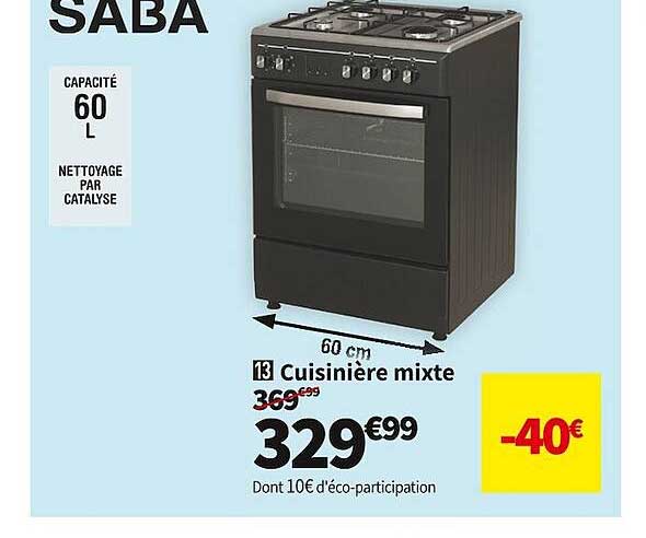 Cuisinière Mixte Saba