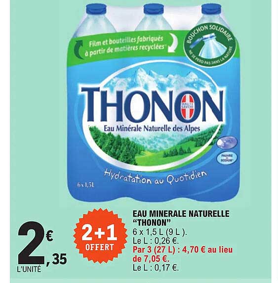 Eau Minérale Naturelle "thonon"