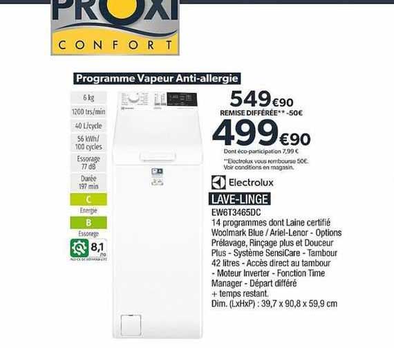 electrolux lave-linge