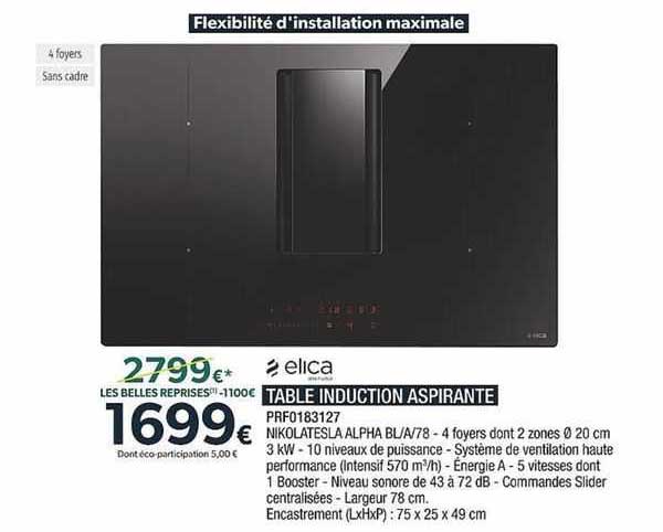 elica table induction aspirante