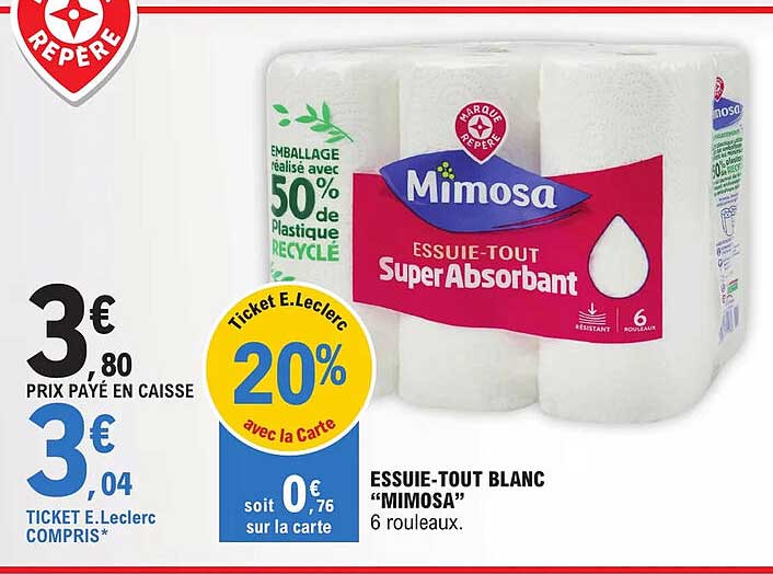 essuie-tout blanc "mimosa"