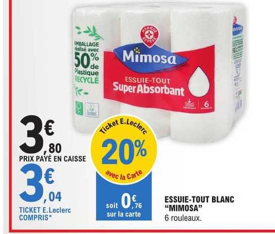 essuie-tout blanc mimosa