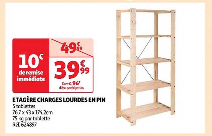 étagère charges lourdes en pin