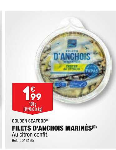 filets d'anchois marinés golden seafood