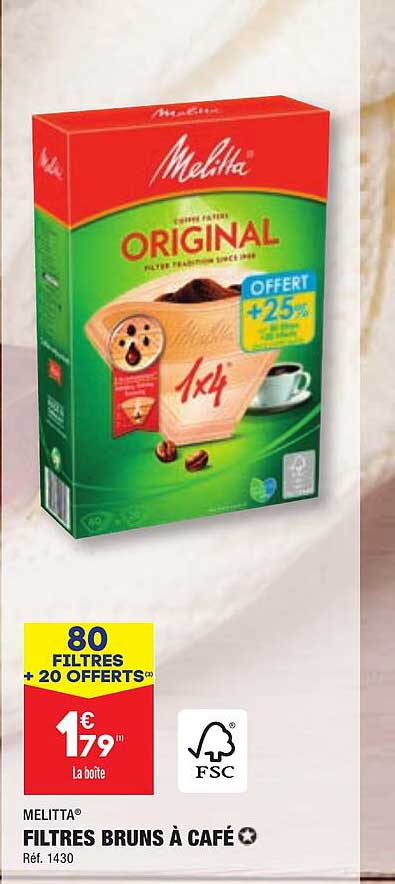 filtres bruns à café melitta