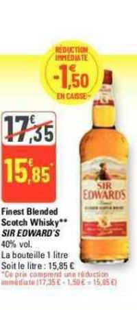 finest blended scotch whisky sir edward's