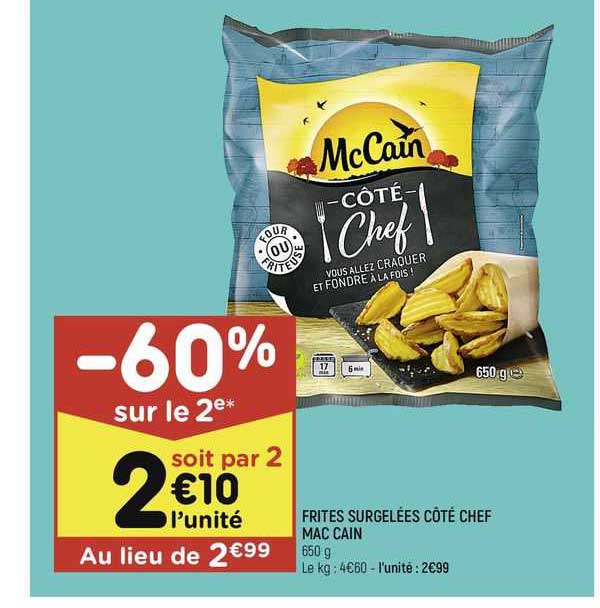 frites surgelées côté chef mc cain