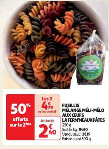 Fusillis Mélange Méli-mélo Aux œufs La Ferm'meaux Pâtes