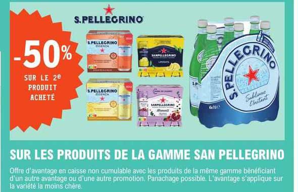 gamme san pellegrino -50% sur le 2e