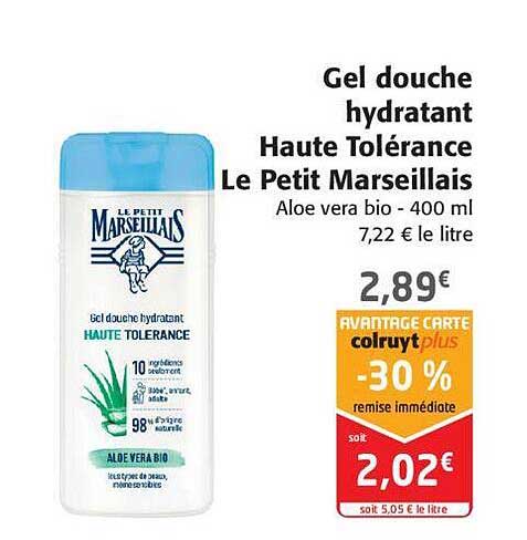 gel douche hydratant haute tolérance le petit marseillais