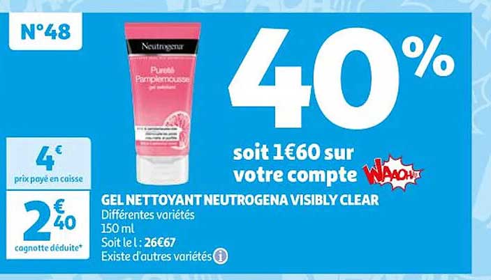 gel nettoyant neutrogena visibly clear
