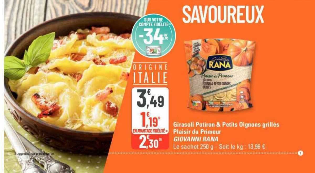 girasoli potiron & petits oignons grillés plaisir du primeur giovanni rana