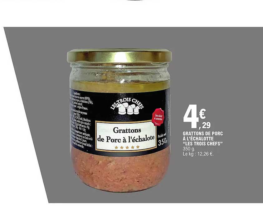 grattons de porc à l'échalotte "les trois chefs"