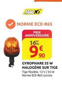 gyrophare 55w halogène sur tige