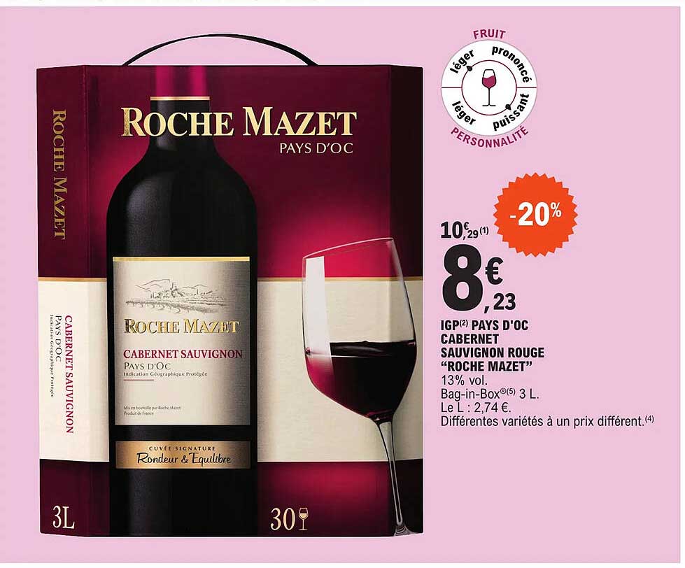 igp pays d'oc cabernet sauvignon rouge "roche mazet"