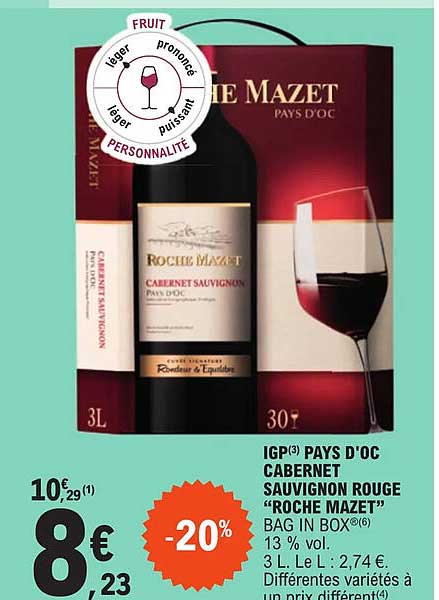 igp pays d'oc cabernet sauvignon rouge "roche mazet"