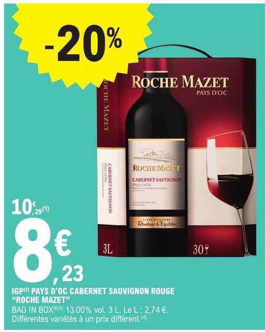 igp pays d'oc cabernet sauvignon rouge roche mazet