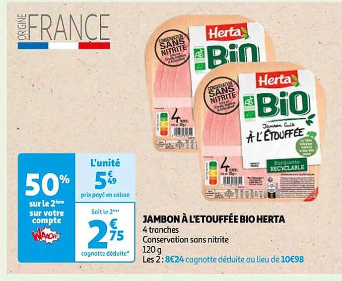 Jambon à L'étouffée Bio Herta