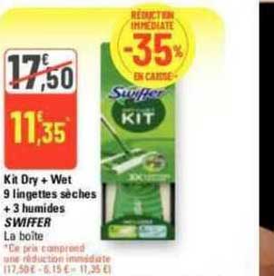Kit Dry + Wet 9 Lingettes Sèches + 3 Humides Swiffer