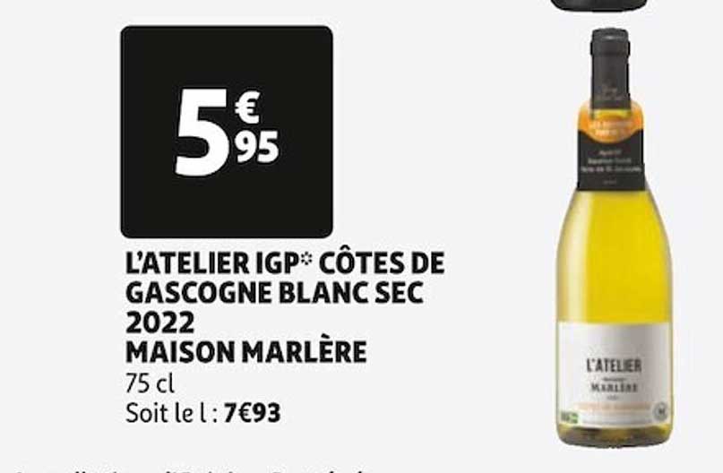 l'atelier igp côtes de gascogne blanc sec 2022 maison marlère