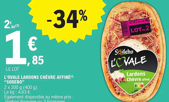 L'ovale Lardons Chèvre Affiné "sodebo"