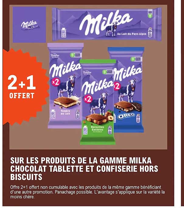 la gamme milka chocolat tablette et confiserie hors biscuits