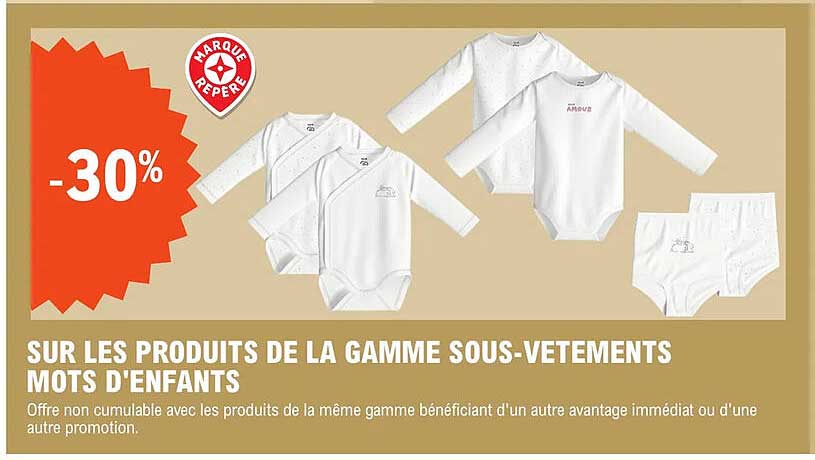 la gamme sous-vêtements mots d'enfants