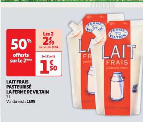 Lait Frais Pasteurisé La Ferme De Viltain