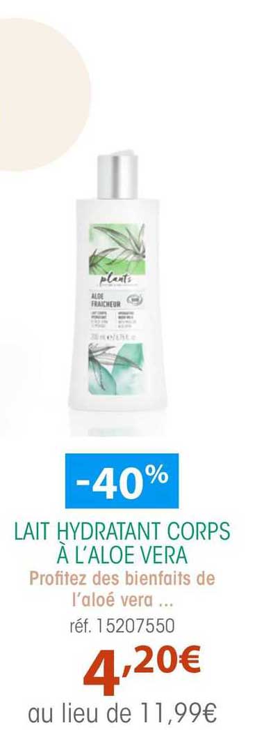 lait hydratant corps à l'aloe vera