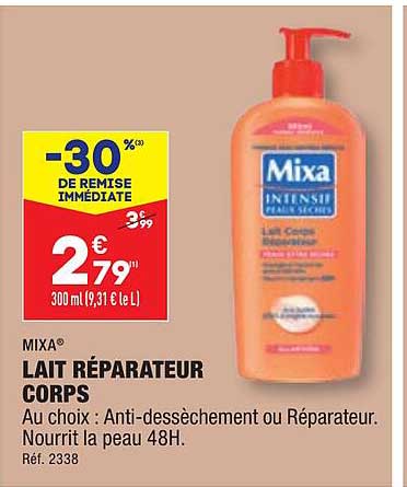 lait réparateur corps mixa