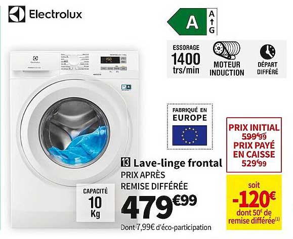 lave-linge frontal electrolux