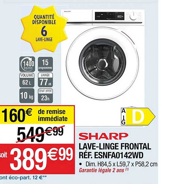 Lave-linge Frontal Sharp