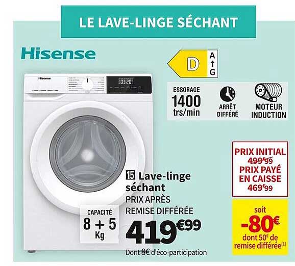 lave-linge séchant hisense